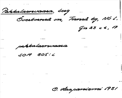 Bild på arkivkortet för arkivposten Pahkalaenvaara