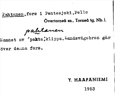 Bild på arkivkortet för arkivposten Pahtanen