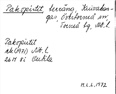 Bild på arkivkortet för arkivposten Pakopirtit