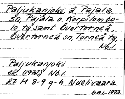 Bild på arkivkortet för arkivposten Paljukanjoki