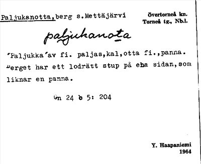Bild på arkivkortet för arkivposten Paljukanotta