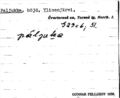 Bild på arkivkortet för arkivposten Paljukka