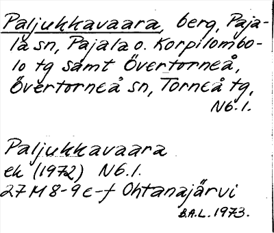 Bild på arkivkortet för arkivposten Paljukkavaara