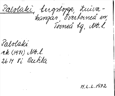 Bild på arkivkortet för arkivposten Palolaki