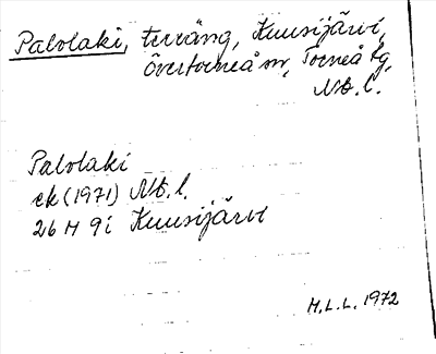 Bild på arkivkortet för arkivposten Palolaki