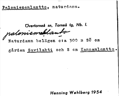 Bild på arkivkortet för arkivposten Paloniemenlantto