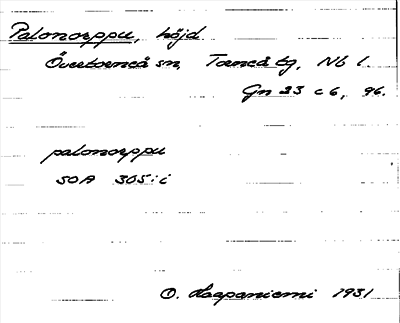 Bild på arkivkortet för arkivposten Palonorppu