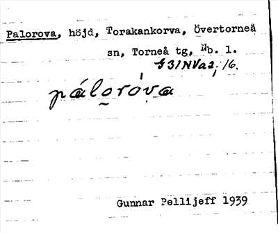 Bild på arkivkortet för arkivposten Palorova