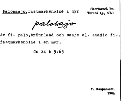 Bild på arkivkortet för arkivposten Palosaajo