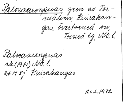 Bild på arkivkortet för arkivposten Palosaarenpuas