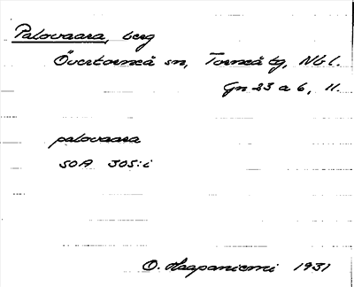 Bild på arkivkortet för arkivposten Palovaara