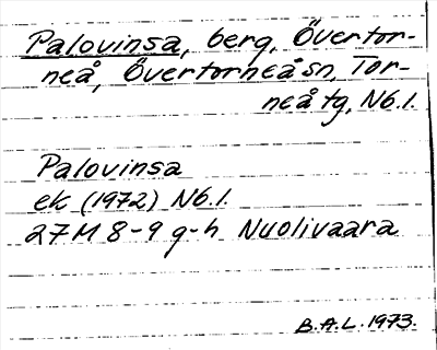 Bild på arkivkortet för arkivposten Palovinsa