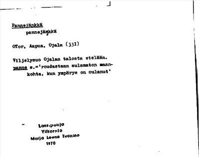 Bild på arkivkortet för arkivposten Pannejänkkä