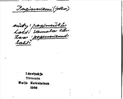 Bild på arkivkortet för arkivposten Papinniemi