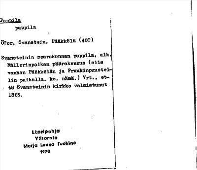 Bild på arkivkortet för arkivposten Pappila