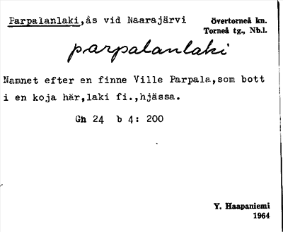 Bild på arkivkortet för arkivposten Parpalanlaki