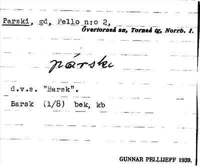 Bild på arkivkortet för arkivposten Parski