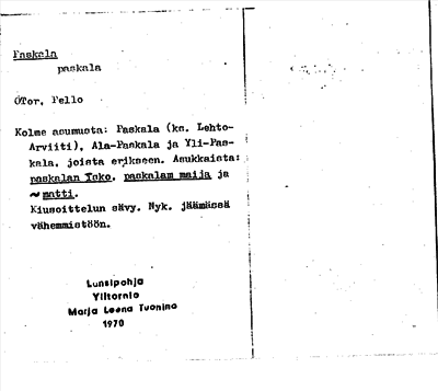 Bild på arkivkortet för arkivposten Paskala