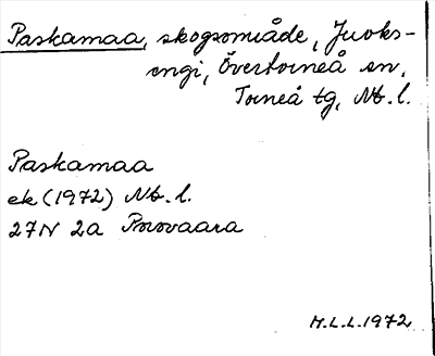 Bild på arkivkortet för arkivposten Paskamaa