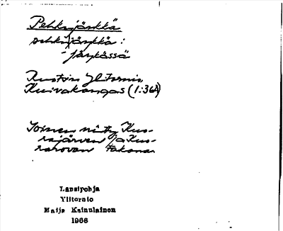 Bild på arkivkortet för arkivposten Pehkajänkkä