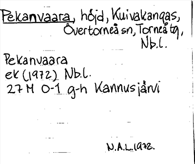 Bild på arkivkortet för arkivposten Pekanvaara