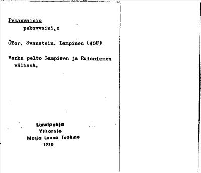 Bild på arkivkortet för arkivposten Pekanvainio