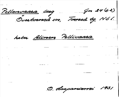 Bild på arkivkortet för arkivposten Pellenvaara