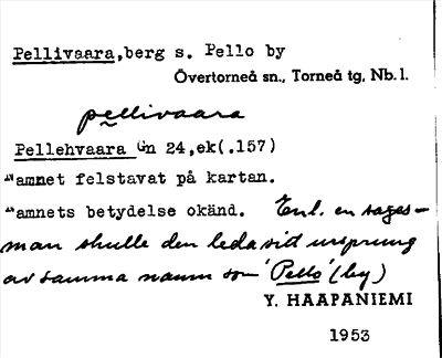 Bild på arkivkortet för arkivposten Pellivaara