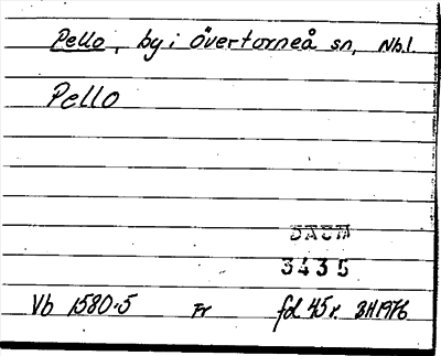 Bild på arkivkortet för arkivposten Pello