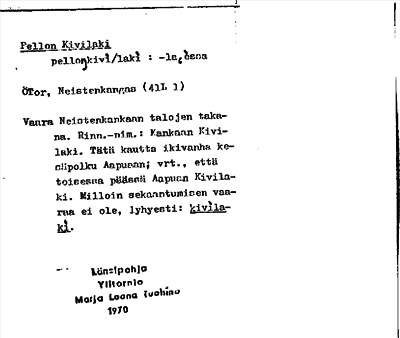 Bild på arkivkortet för arkivposten Pellon Kivilaki