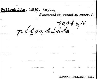 Bild på arkivkortet för arkivposten Pellonhuhta