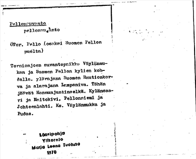 Bild på arkivkortet för arkivposten Pellonsuvanto
