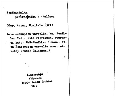 Bild på arkivkortet för arkivposten Penikanjalka