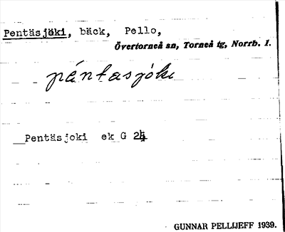 Bild på arkivkortet för arkivposten Pentasjöki
