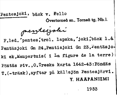 Bild på arkivkortet för arkivposten Pentesjoki