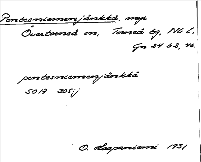 Bild på arkivkortet för arkivposten Pentesniemenjänkkä