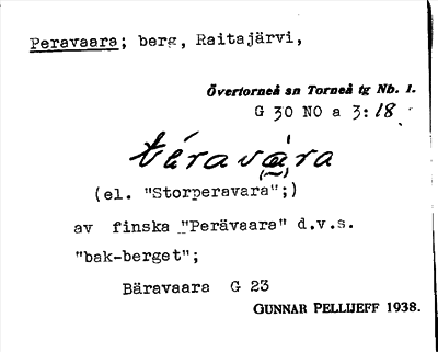 Bild på arkivkortet för arkivposten Peravaara