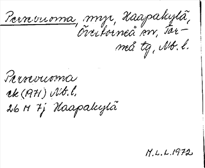 Bild på arkivkortet för arkivposten Persevuoma