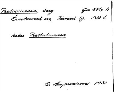 Bild på arkivkortet för arkivposten Pertolivaara