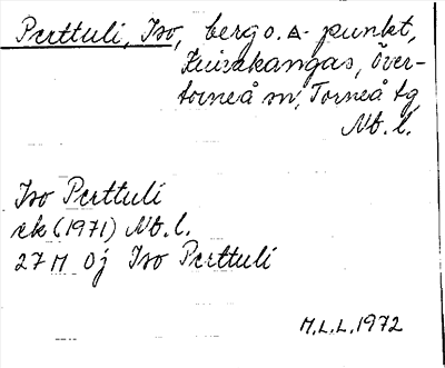 Bild på arkivkortet för arkivposten Perttuli, Iso