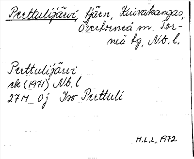 Bild på arkivkortet för arkivposten Perttulijärvi