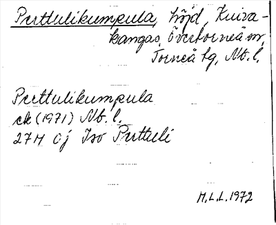 Bild på arkivkortet för arkivposten Perttulikumpula