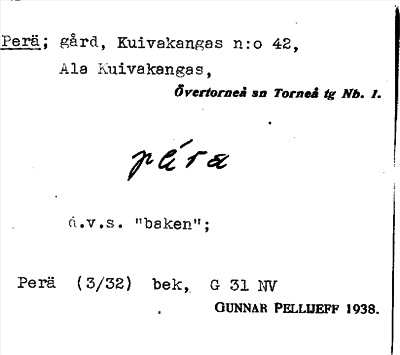 Bild på arkivkortet för arkivposten Perä