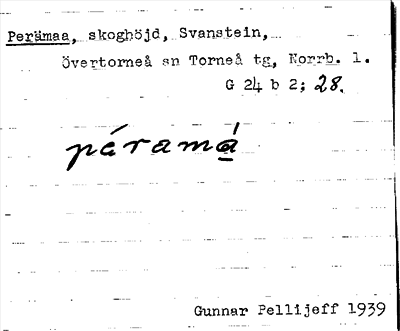 Bild på arkivkortet för arkivposten Perämaa