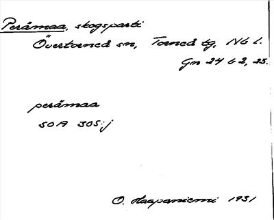 Bild på arkivkortet för arkivposten Perämaa
