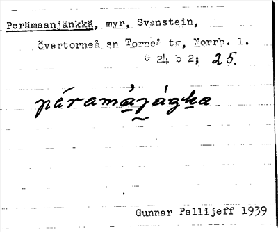 Bild på arkivkortet för arkivposten Perämaanjänkkä