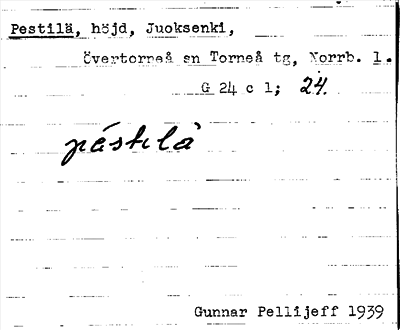 Bild på arkivkortet för arkivposten Pestilä