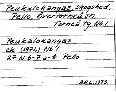 Bild på arkivkortet för arkivposten Peukalokangas