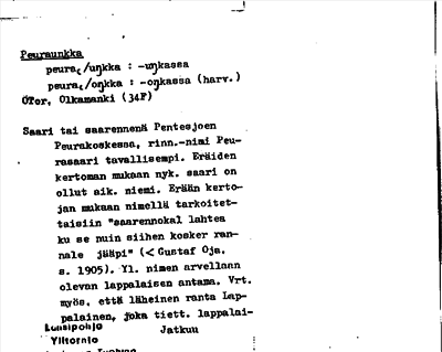 Bild på arkivkortet för arkivposten Peuraunkka