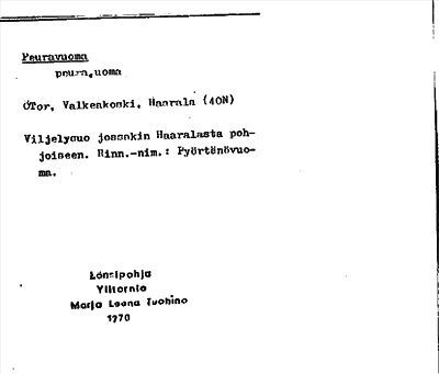 Bild på arkivkortet för arkivposten Peuravuoma